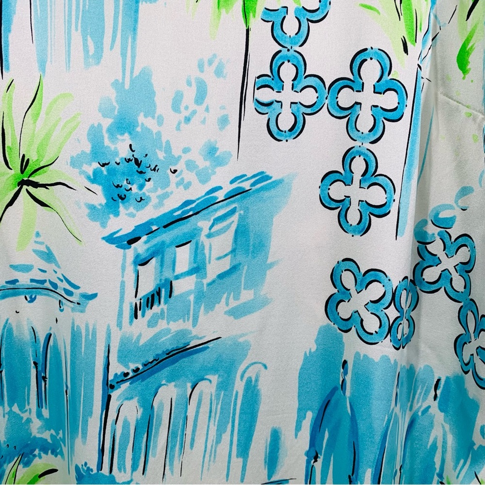 NWT Vintage Lilly Pulitzer Silk Sylvia Dress Belle Villa Via Blue - Picture 8 of 11